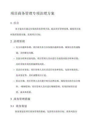 项目商务管理专项治理方案.docx