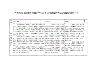 （四个方面）巡察整改专题民主生活会个人对照检查存在问题检视剖析整改台账.docx