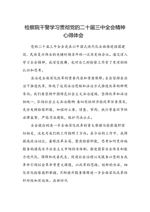 检察院干警学习贯彻党的二十届三中全会精神心得体会范文.docx