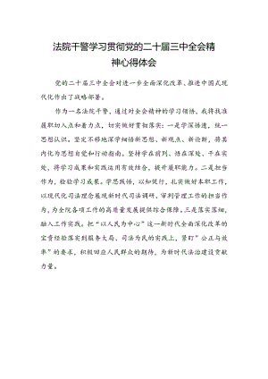 法院干警学习贯彻党的二十届三中全会精神心得体会范文 .docx