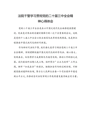 法院干警学习贯彻党的二十届三中全会精神心得体会.docx