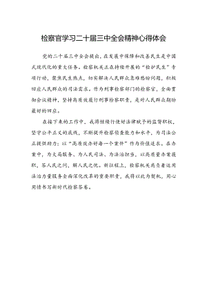 检察官学习二十届三中全会精神心得体会范本.docx