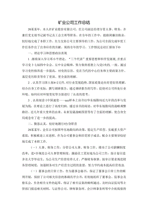 矿业公司工作总结.docx