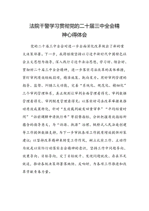 法院干警学习贯彻党的二十届三中全会精神心得体会范文.docx