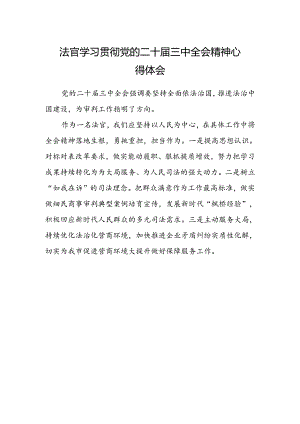 法官学习贯彻党的二十届三中全会精神心得体会(5).docx