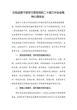 纪检监察干部学习贯彻党的二十届三中全会精神心得体会(4).docx