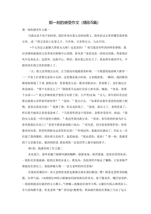 那一刻的感受作文（精彩5篇）.docx