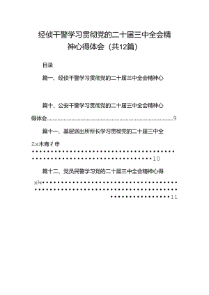 经侦干警学习贯彻党的二十届三中全会精神心得体会12篇（精选）.docx