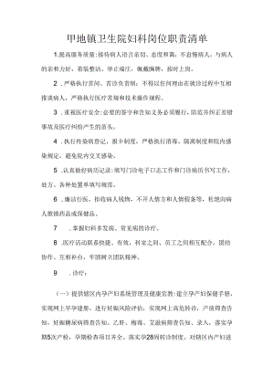 甲地镇卫生院妇科岗位职责清单.docx