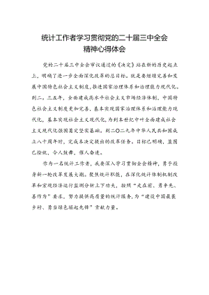 统计工作者学习贯彻党的二十届三中全会精神心得体会.docx