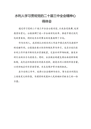 水利人学习贯彻党的二十届三中全会精神心得体会.docx