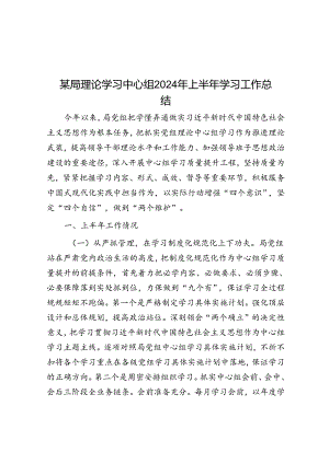 某局理论学习中心组2024年上半年学习工作总结.docx