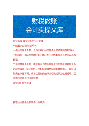 财会实操-盈余公积的会计处理.docx