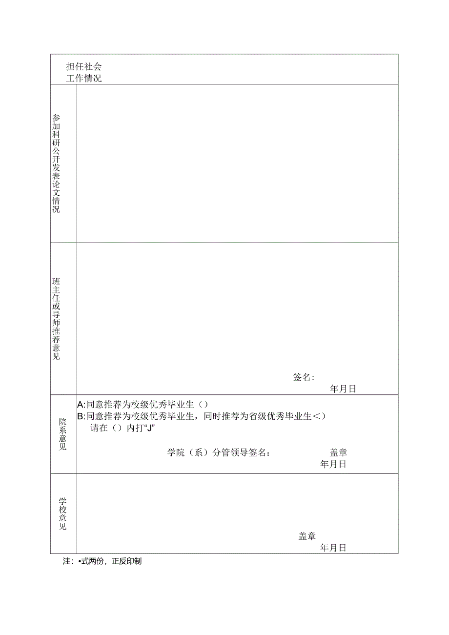浙江大学 届本科优秀毕业生评审登记表.docx_第2页