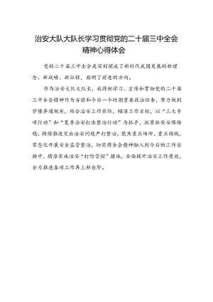 治安大队大队长学习贯彻党的二十届三中全会精神心得体会.docx