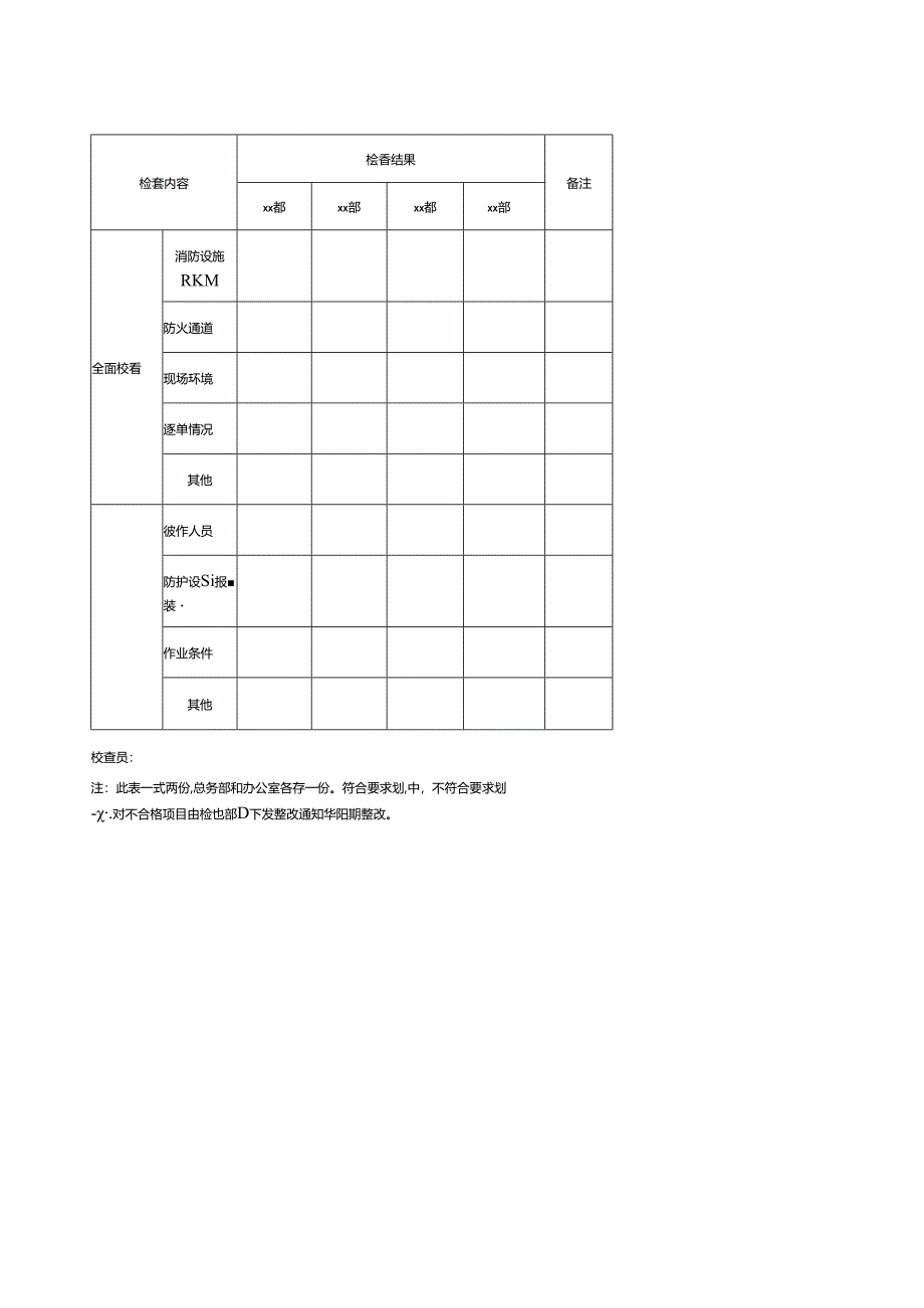公司防火安全检查表.docx_第1页
