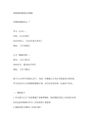 两篇期权激励协议模板.docx