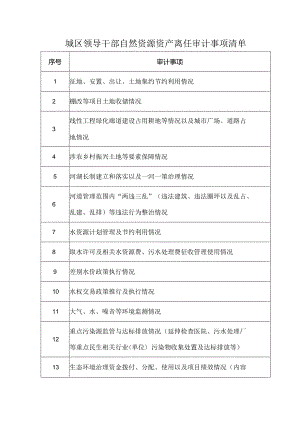 城区领导干部自然资源资产离任审计事项清单.docx