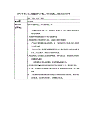 房地产开发公司工程管理中心质检工程师和安检工程师岗位说明书.docx