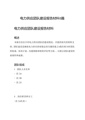 电力供应团队建设报告材料5篇.docx