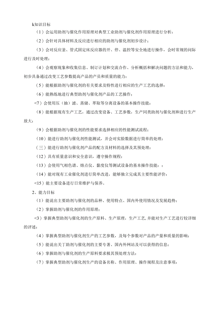 《助剂与催化剂生产技术课程标准》.docx_第2页