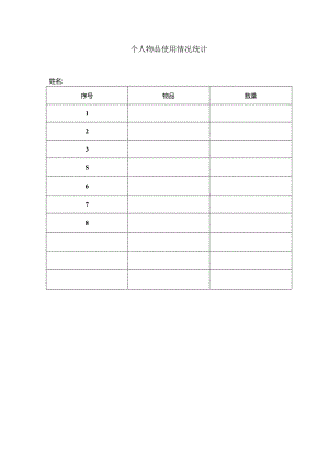 个人物品使用情况统计.docx