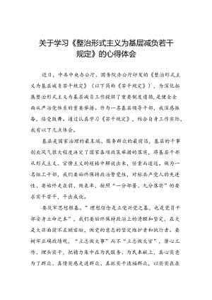 三篇整治形式主义为基层减负若干规定专题培训心得体会.docx