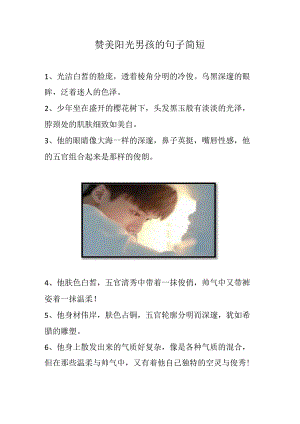 赞美阳光男孩的句子简短.docx