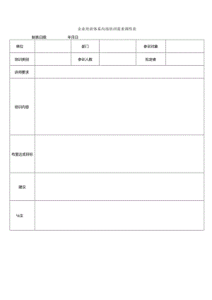 企业培训体系内部培训需求调查表.docx