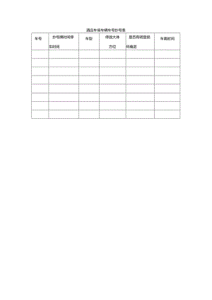 酒店车场车辆车号抄号表.docx