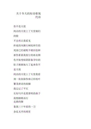 关于冬天的短诗歌现代诗.docx