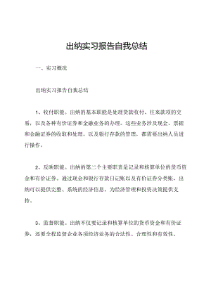 出纳实习报告自我总结.docx