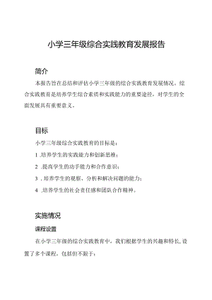 小学三年级综合实践教育发展报告.docx