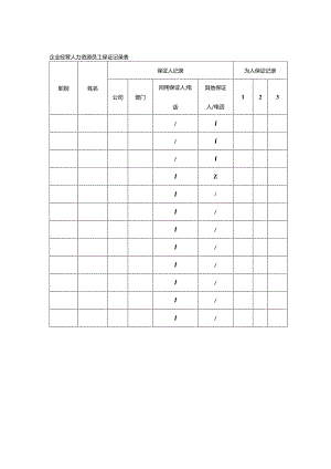企业经营人力资源员工保证记录表.docx