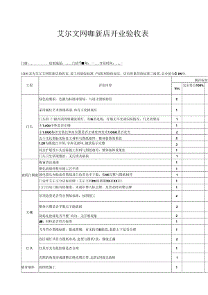 艾尔文网咖新店开业验收表.docx