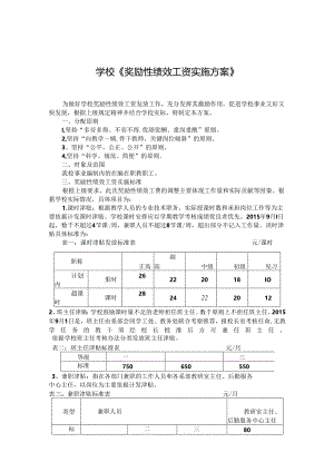 学校《奖励性绩效工资实施方案》.docx