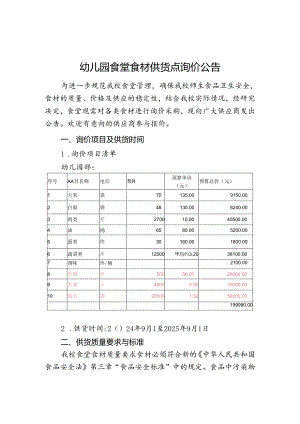 幼儿园食堂食材供货点询价公告.docx