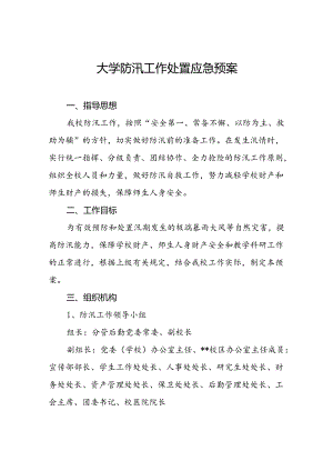 大学防汛工作处置应急预案.docx