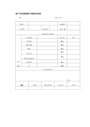 客户关系管理客户提案评定表.docx