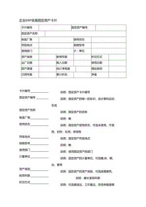 企业ERP实施固定资产卡片.docx