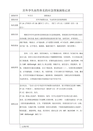 宫外孕失血性休克应急预案演练记录.docx