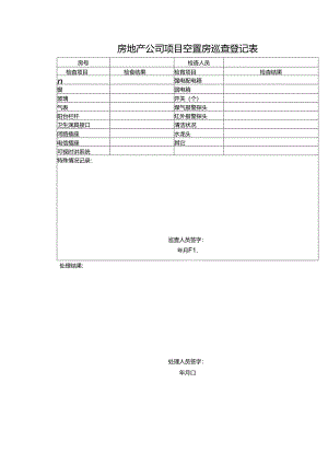 房地产公司项目空置房巡查登记表.docx