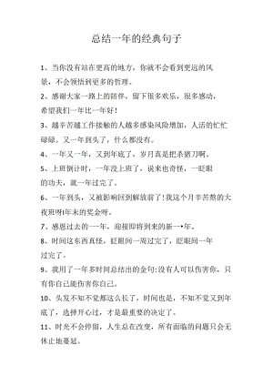 总结一年的经典句子.docx
