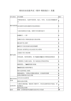 规培结业技能考试（眼科-眼睑缝合）真题.docx