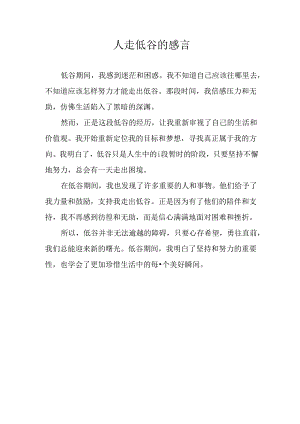 人走低谷的感言.docx