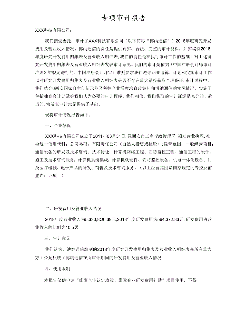 专项审计报告.docx_第1页