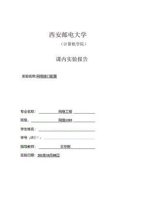 网络接口配置实验报告.docx