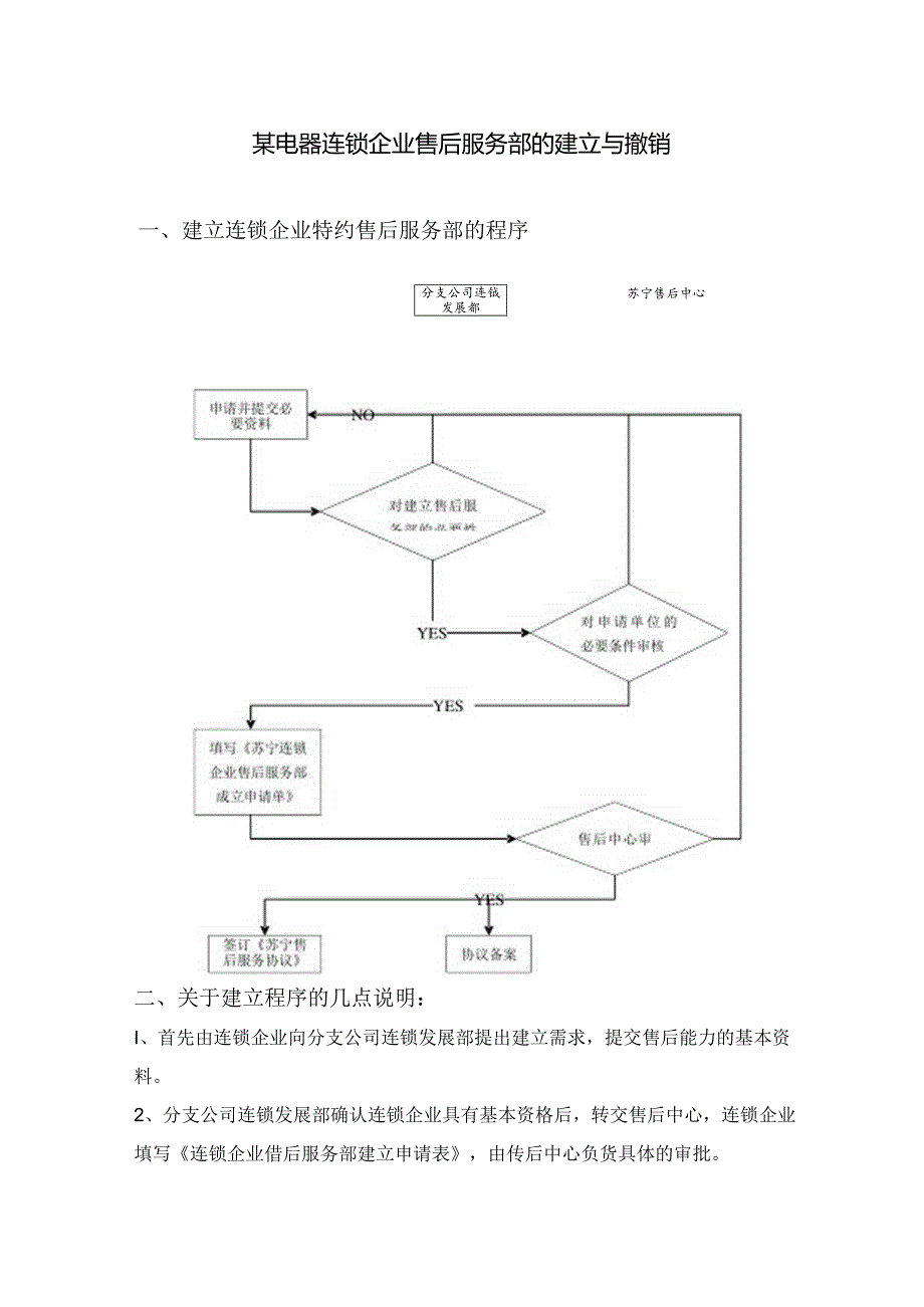 某电器连锁企业售后服务部的建立与撤销.docx_第1页