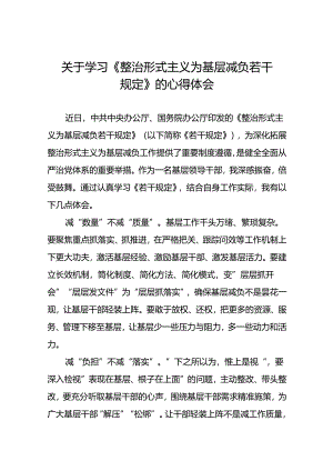 三篇关于学习《整治形式主义为基层减负若干规定》研讨发言材料.docx