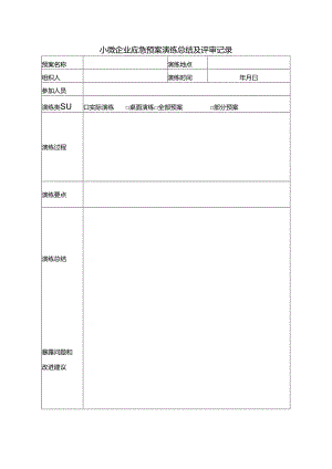 小微企业应急预案演练总结及评审记录.docx